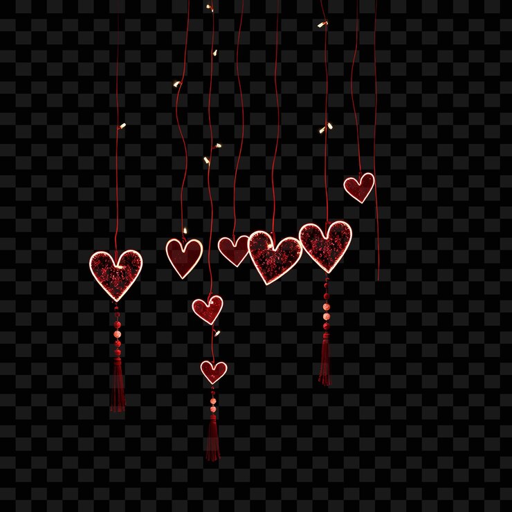 PSD corazones con un corazón en la parte inferior