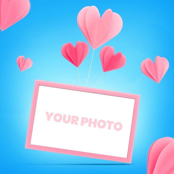 PSD corazones del marco de la imagen 3d