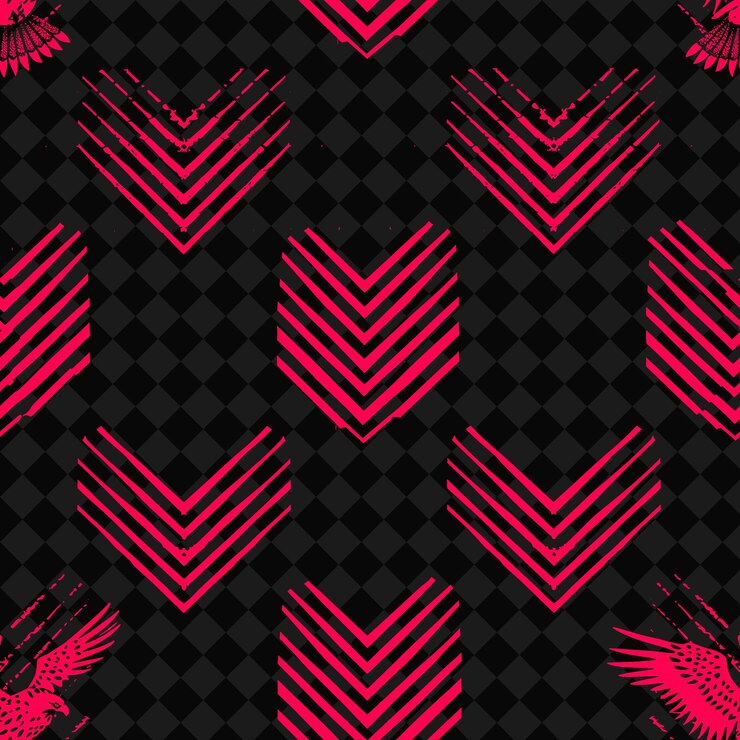 PSD corazones rosados sobre un fondo negro
