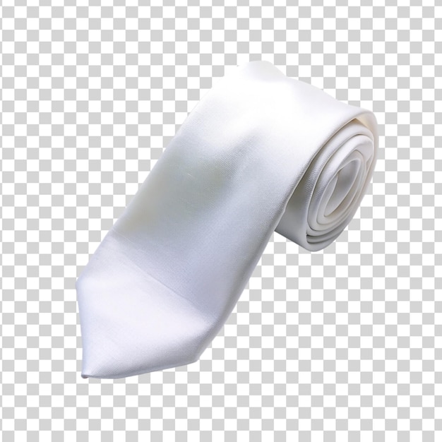 PSD corbata blanca aislada sobre un fondo transparente