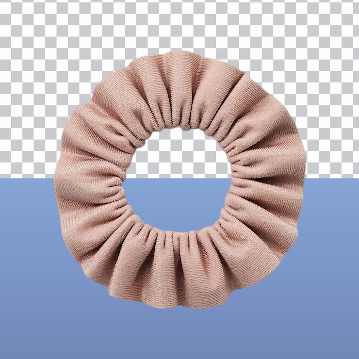 PSD corbata para el cabello de tela beige aislada