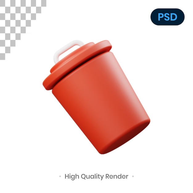 Corbeille Illustration De Rendu 3d Psd Premium