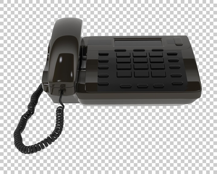 PSD cord phone isolated on transparent background 3d rendering illustration