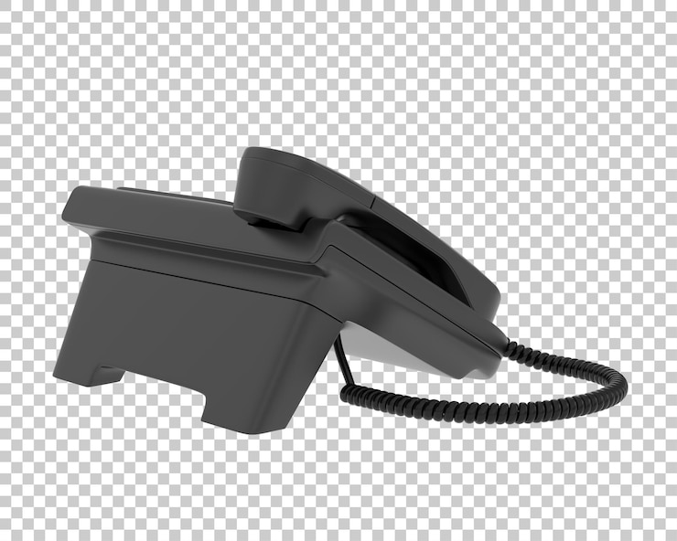 PSD cord phone isolated on transparent background 3d rendering illustration
