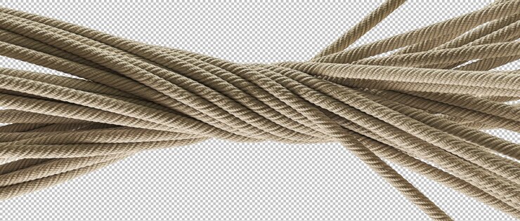 PSD corda beige enrolada e entrelaçada isolada 3d