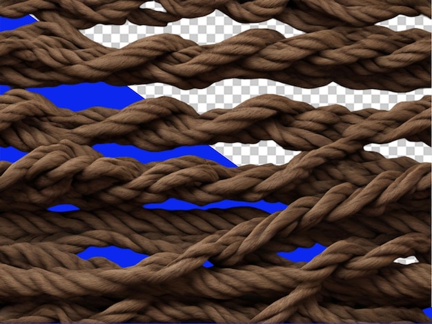 PSD corde en coton avec nœud sur fond transparent