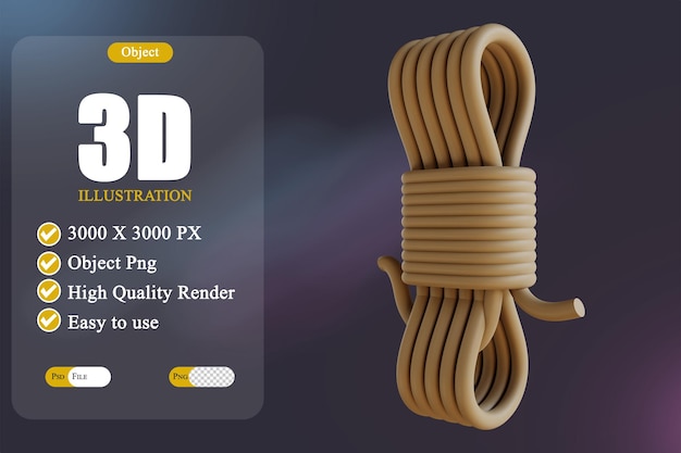 PSD corde d'illustration 3d