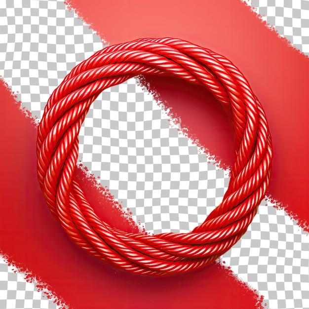 PSD la corde spirale rouge montre la texture du nylon