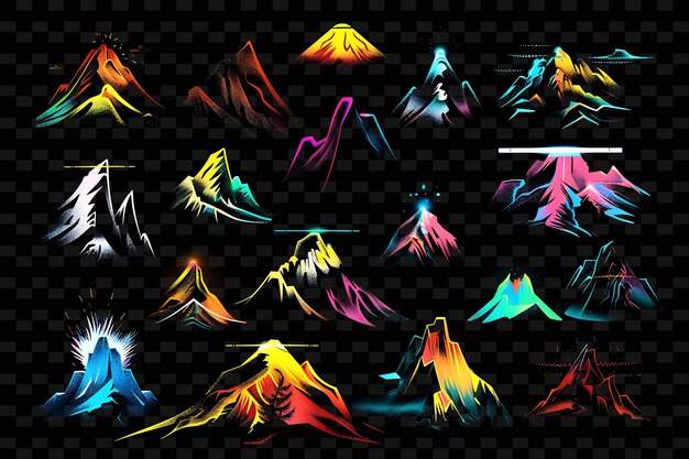 PSD una cordillera colorida con muchos colores y una montaña