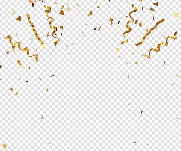 Coriandoli di celebrazione d'oro realistici o sfondo di coriandoli d'oro