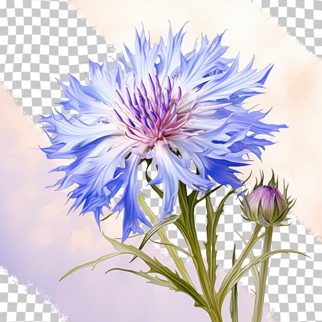 PSD cornflower cientificamente conhecido como centaurea em fundo transparente