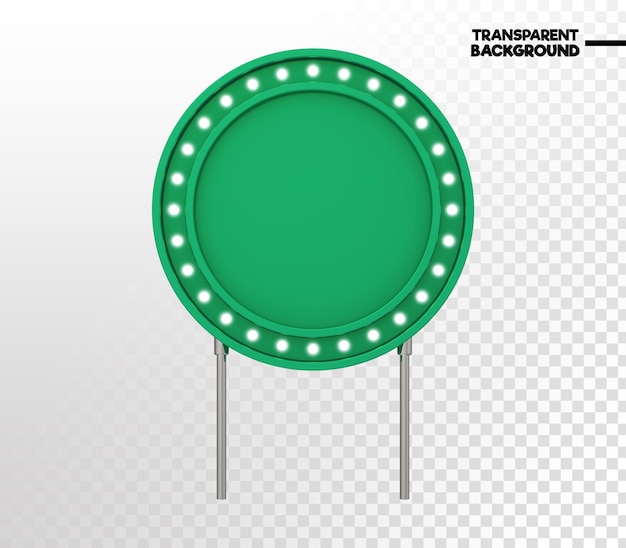 cornice arrotondata con luci e verde in rendering 3d realistico