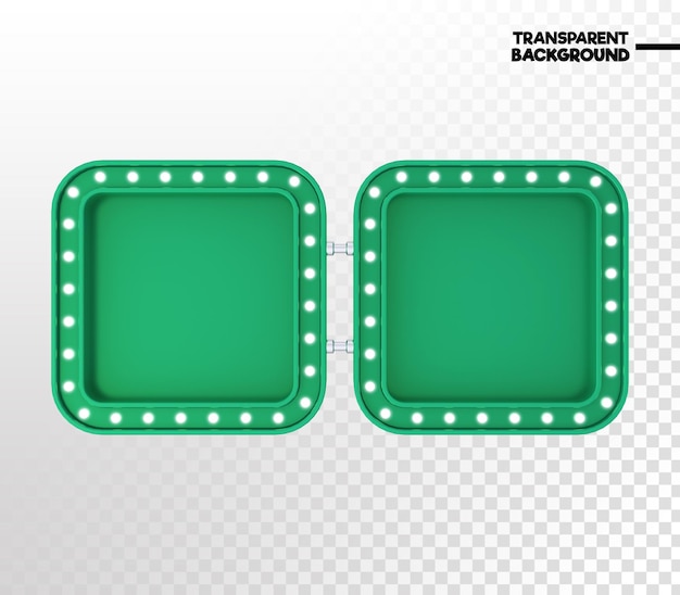 cornice arrotondata con luci e verde in rendering 3d realistico