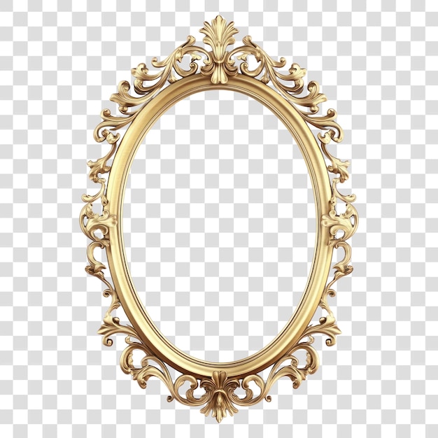 Cornice d'oro ovale per foto vintage ornamentale