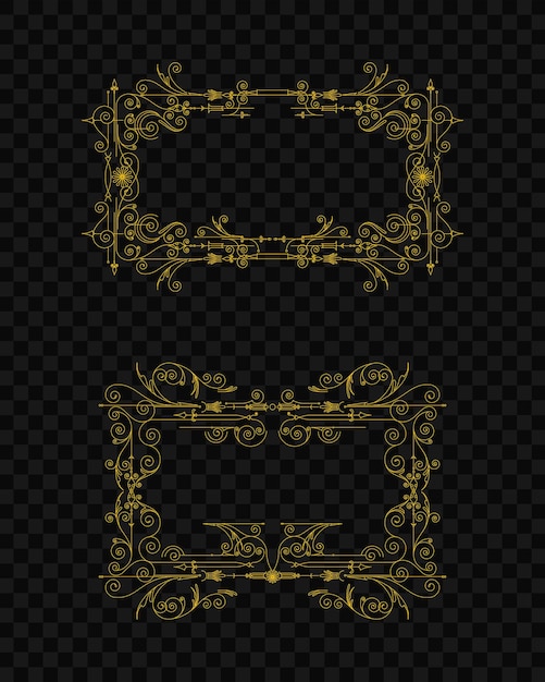 Cornice decorativa d'oro di lusso su sfondo trasparente