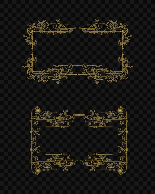 Cornice decorativa d'oro di lusso su sfondo trasparente