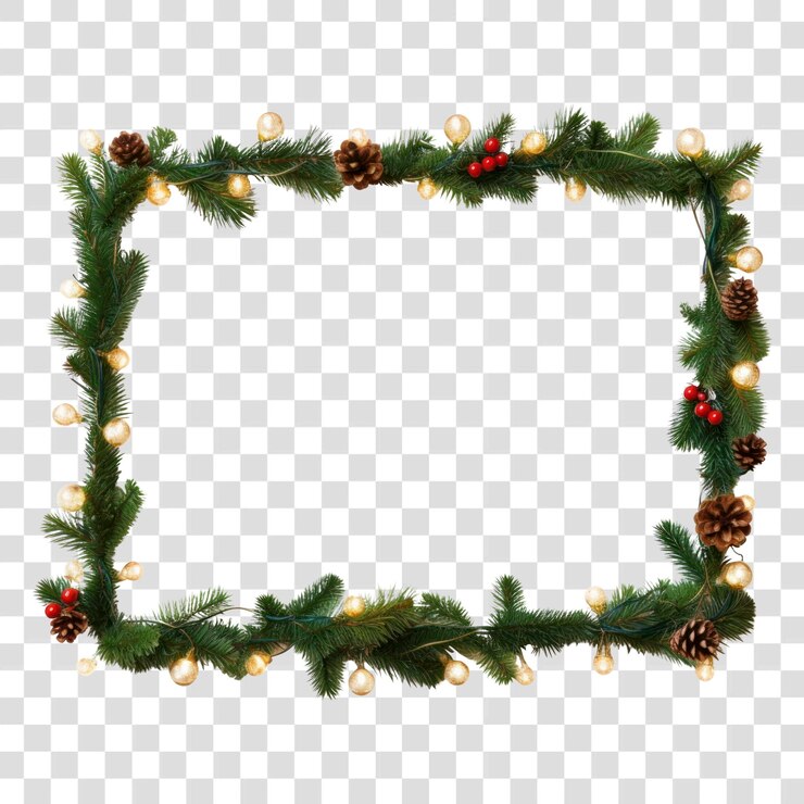 PSD cornice di ghirlande natalizie festive