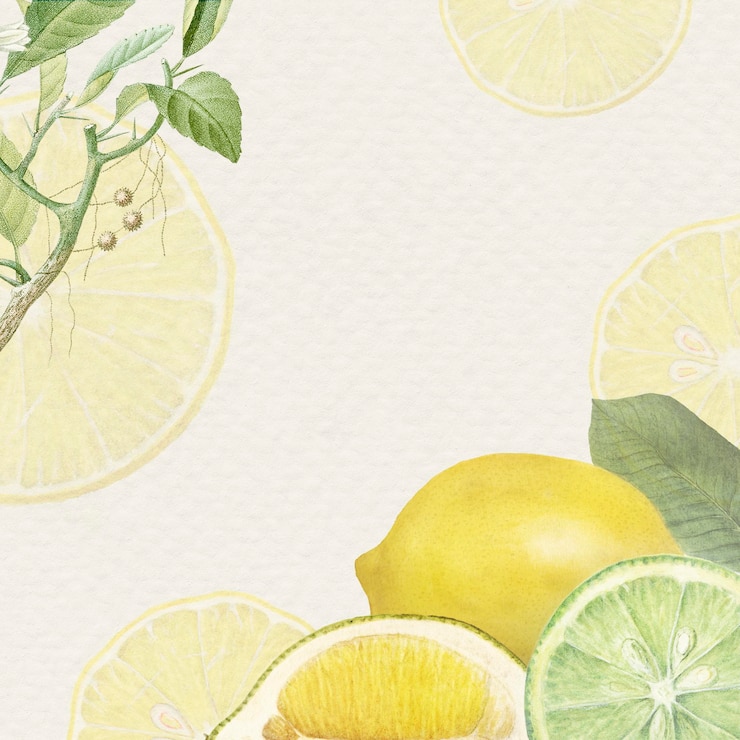 PSD cornice disegnata a mano con motivi di limone fresco naturale