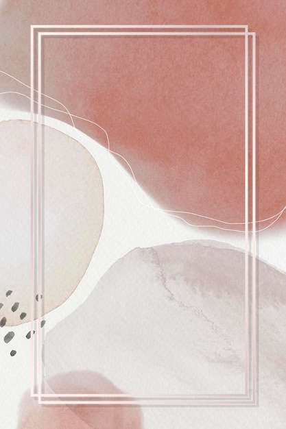 Cornice dorata su sfondo con motivo ad acquerello mockup