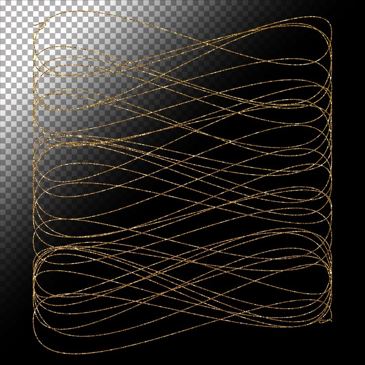 PSD cornice in oro glitterato e decorazione astratta