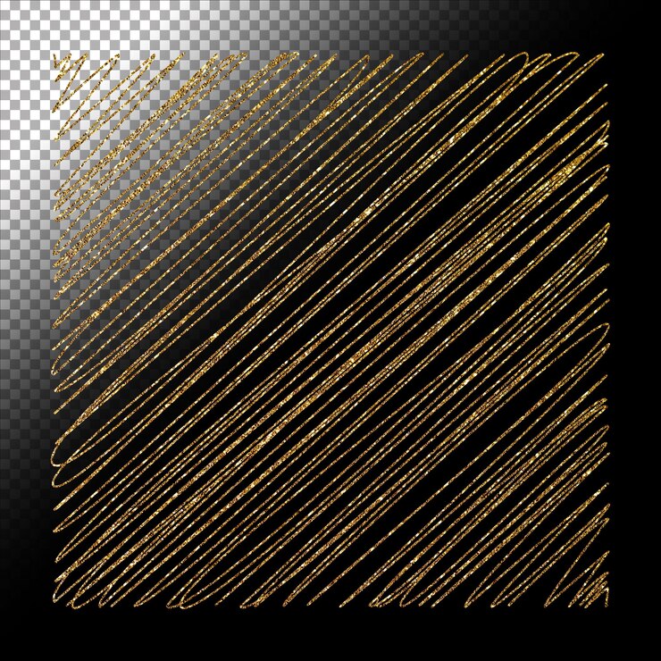 PSD cornice in oro glitterato e decorazione astratta