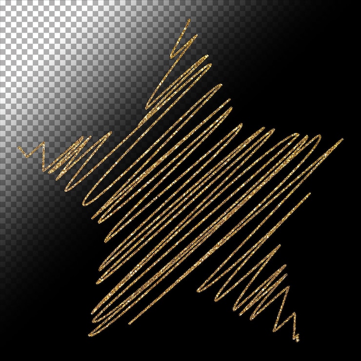 PSD cornice in oro glitterato e decorazione astratta