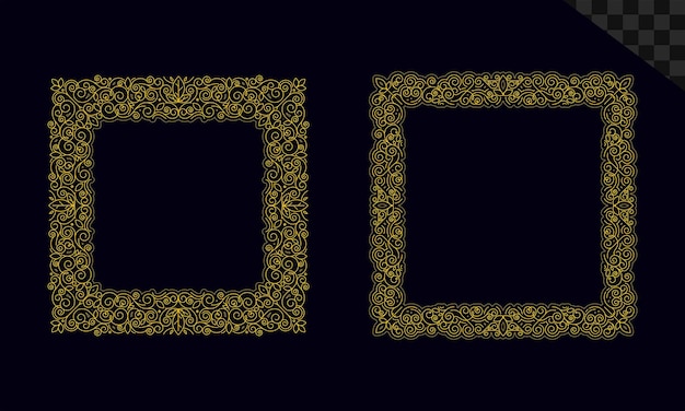 Cornice ornamentale di lusso su sfondo trasparente