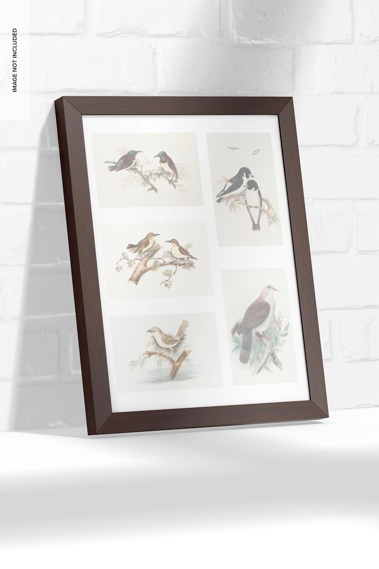 PSD cornice per foto multipla piatta su mockup a parete