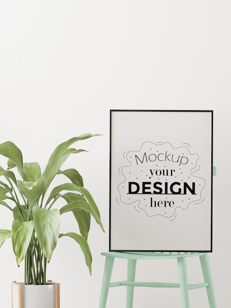 Cornice per manifesti in soggiorno Psd Mockup