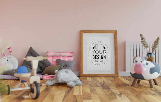 Cornice per manifesti in soggiorno Psd Mockup