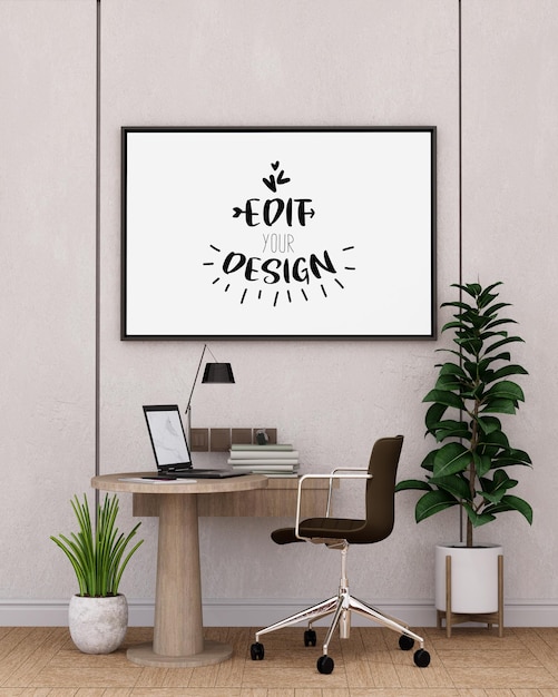 Cornice per manifesti in soggiorno Psd Mockup