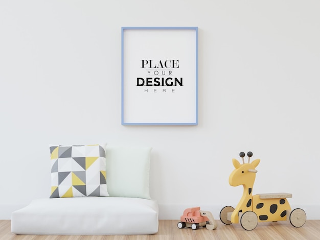 Cornice per poster in camera dei bambini Psd Mockup