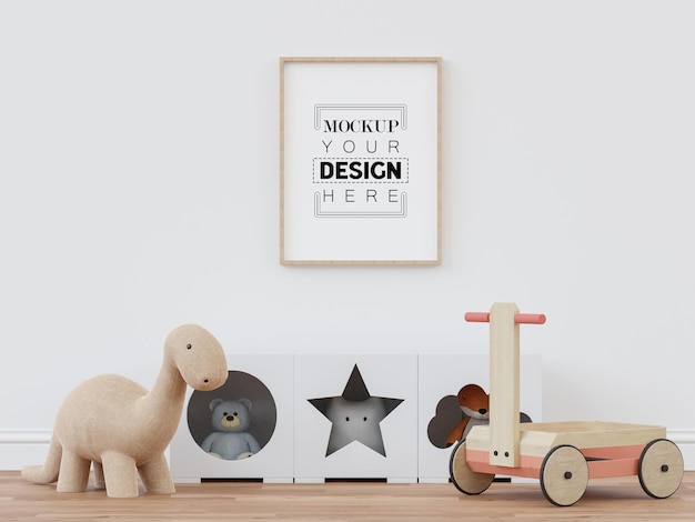 Cornice per poster in camera dei bambini Psd Mockup