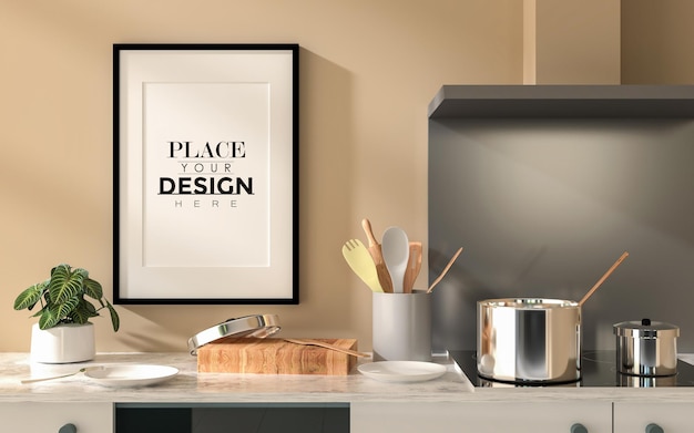 Cornice per poster in salotto Mockup