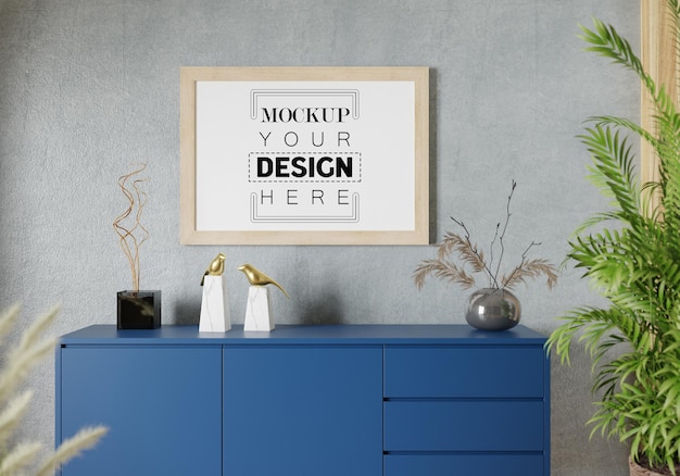 Cornice per poster in soggiorno Mockup Psd