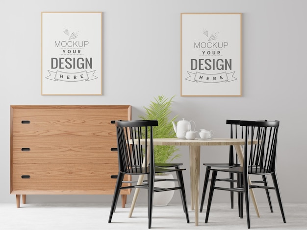 Cornice per poster in soggiorno Mockup