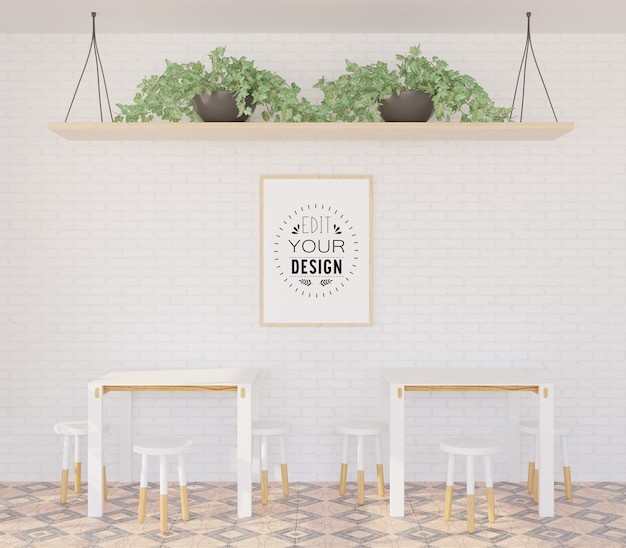 Cornice per poster in soggiorno Mockup