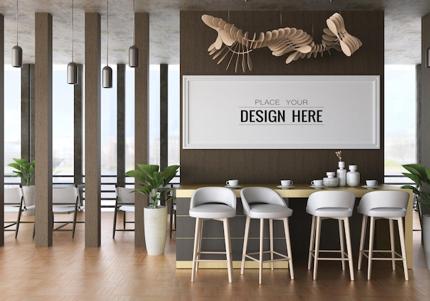 Cornice per poster in soggiorno Mockup