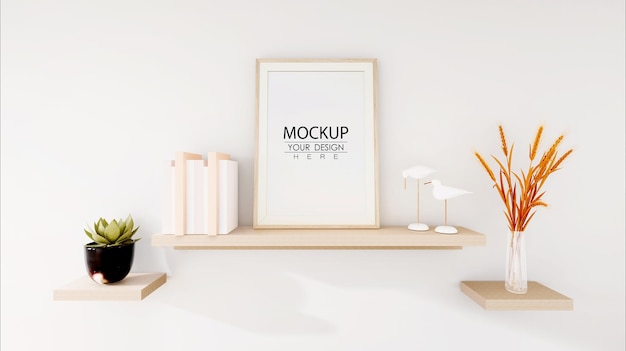 Cornice per poster nel mockup del soggiorno