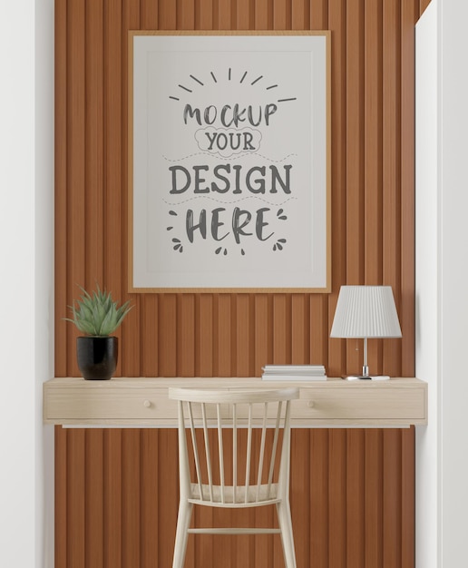 Cornice poster in soggiorno Mockup