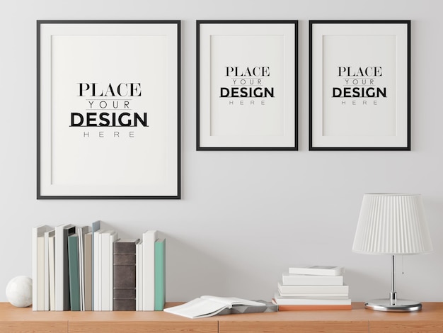 Cornice poster in soggiorno Mockup