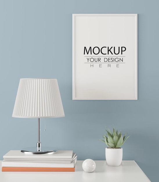 Cornice poster in soggiorno Mockup