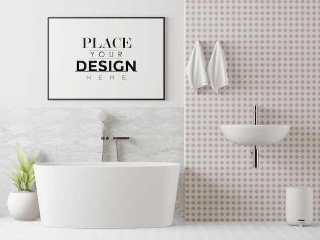 Cornice poster in soggiorno Mockup