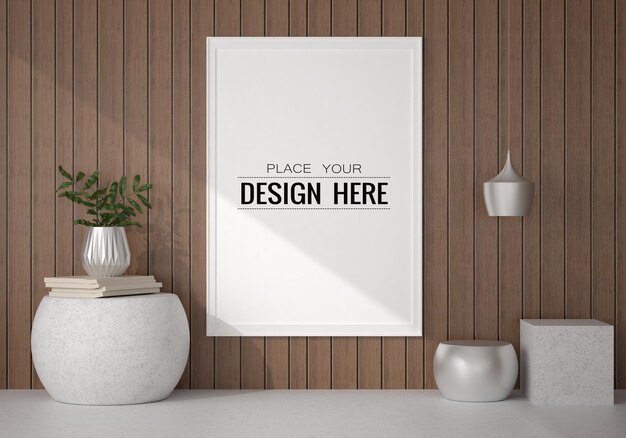 Cornice poster in soggiorno Mockup