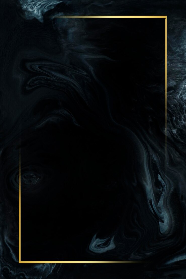 PSD cornice rettangolare in oro su mockup di acquerello nero astratto