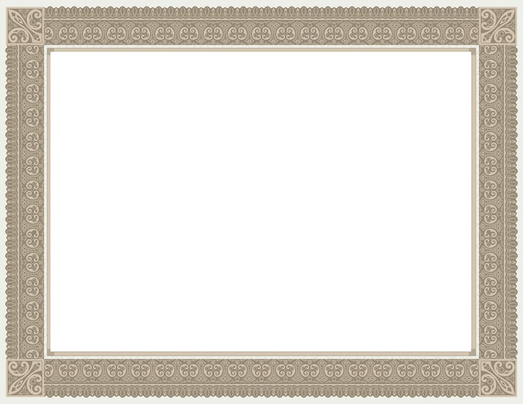 PSD cornice rettangolare marrone carta idea certificato verde modello certificato marrone bianco modello