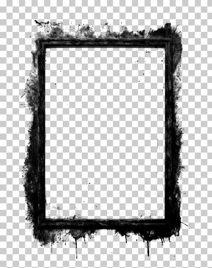 PSD cornice stencil grunge isolata su sfondo trasparente png psd