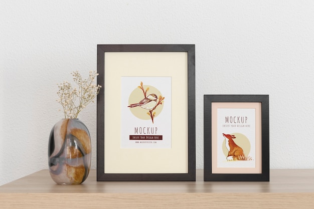 Cornici con mockup di elementi ornamentali