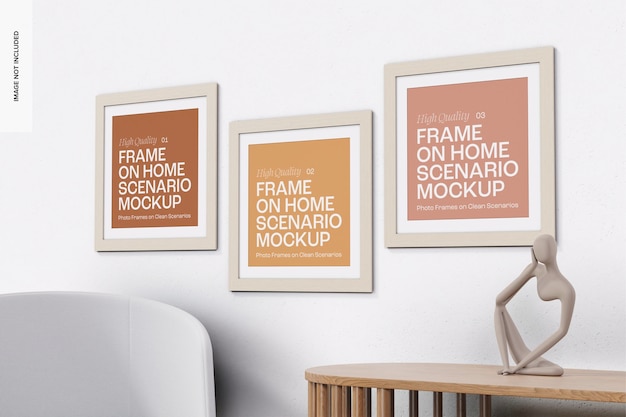 Cornici su scenario domestico Mockup, appeso