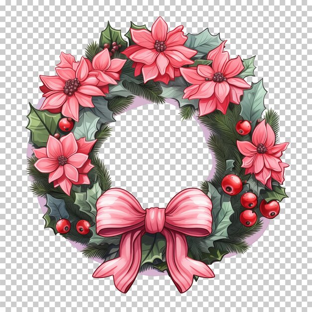 PSD coroa de flores de natal isolada